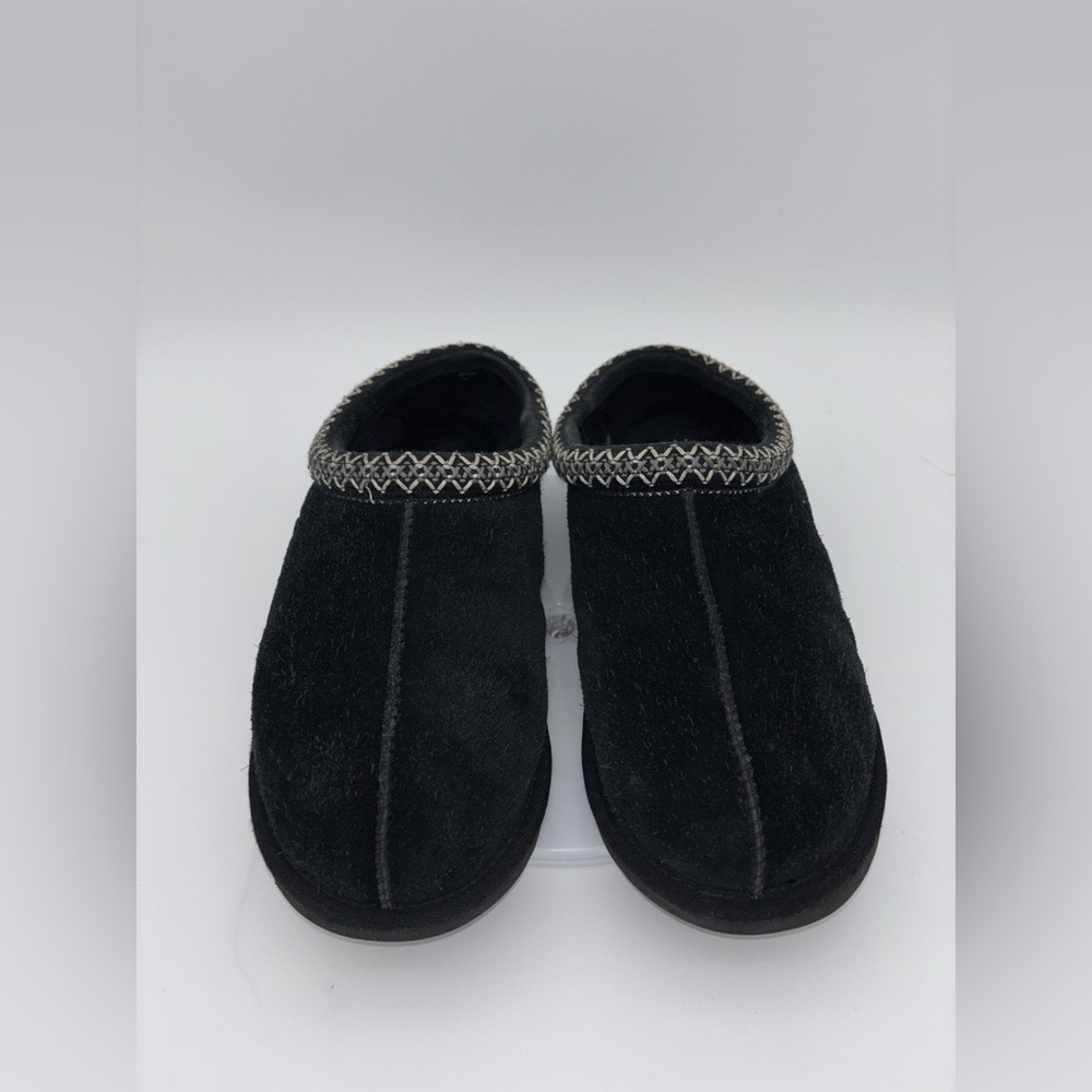 UGGS Tasman Slippers Black‎ Suede Sheepskin Leather Shoe Slip On Women's Size 11 - Picture 10 of 14